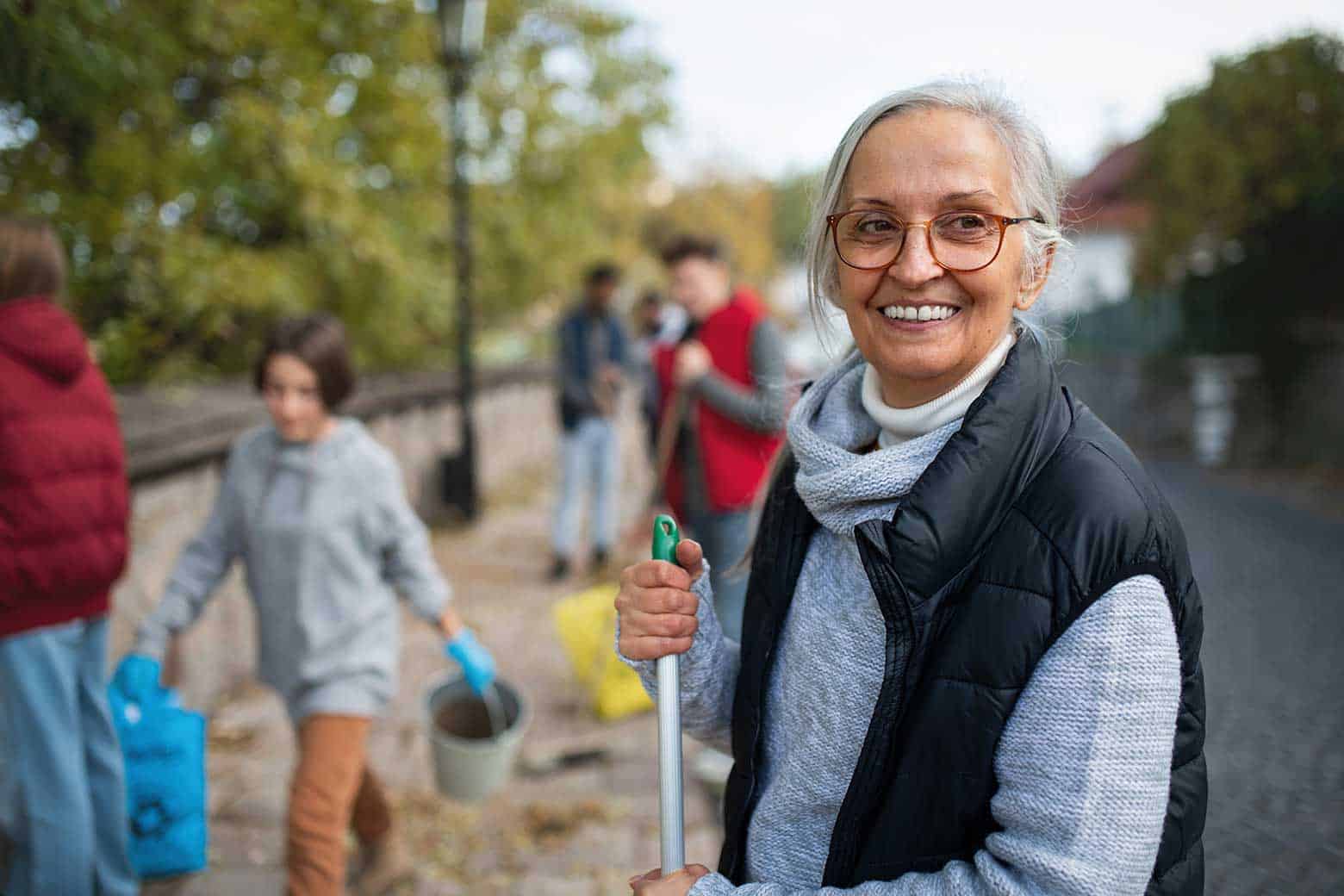 Community cleaning up after flood